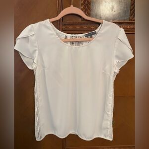 Brixon Ivy White Lace Detail Blouse | Size Small | Boho Chic